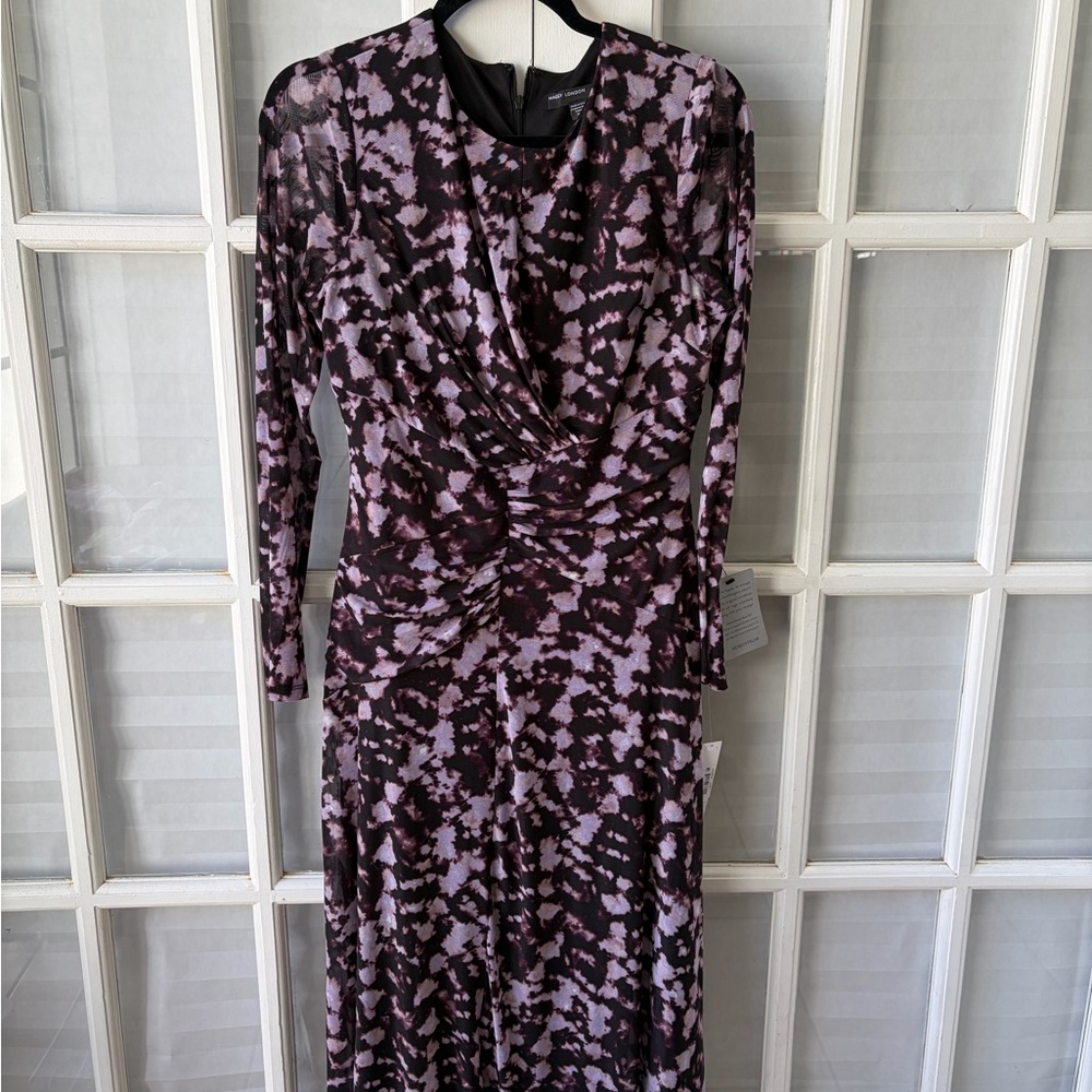 Elegant Purple Patterned Dress